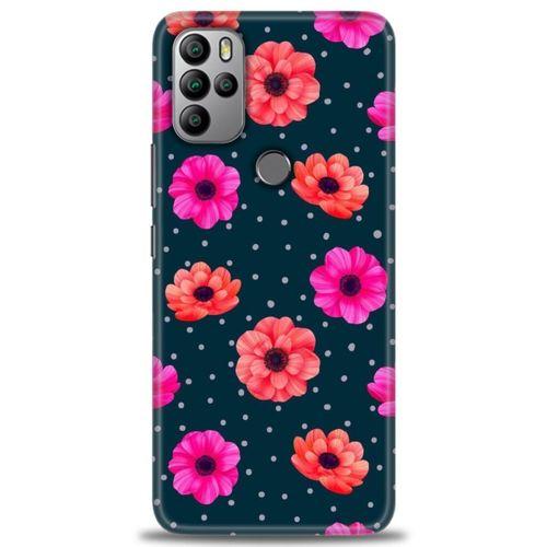General Mobile GM 21 Pro Kılıf HD Baskılı Kılıf - Puantiye ve Çiçekler + Tam Ekran Koruyucu