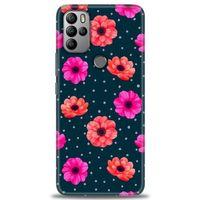 General Mobile GM 21 Pro Kılıf HD Baskılı Kılıf - Puantiye ve Çiçekler + Tam Ekran Koruyucu