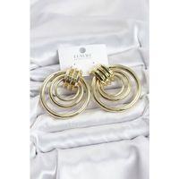 Pirinç Gold Renk Halka Model Vintage Kadın Küpe