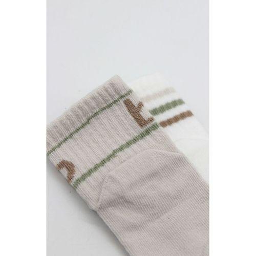 Bistyle Penye Kaymaz Soket Çorap 2li 10144 Taş Ekru