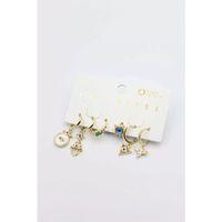 Taşlı Set Küpe - Altın