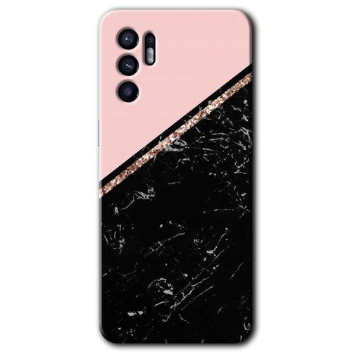 Oppo Reno 6 Kılıf HD Desen Baskılı Arka Kapak - Yarım Mermer