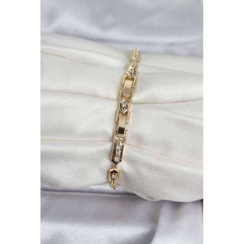 Pirinç Gold Renk Kutup Yıldızı İşleme Kadın Bileklik