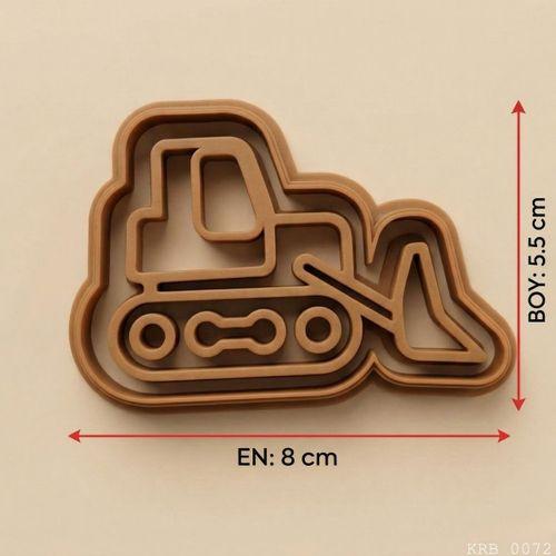 2Li İş Makinesi Figürlü Hamur Şekillendirici Kurabiye Kalıbı Oyun Hamuru Kalıbı 8 cm