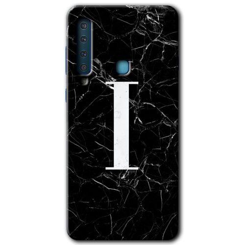 Potkal Hediye Fabrikası Samsung Galaxy A9 2018 Kılıf HD Desen Baskılı Arka Kapak - Siyah Mermer Desenli İ Harfi