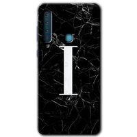 Potkal Hediye Fabrikası Samsung Galaxy A9 2018 Kılıf HD Desen Baskılı Arka Kapak - Siyah Mermer Desenli İ Harfi