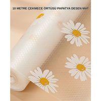 10 Metre Papatya Desenli Dolap İçi Kaymaz Koruyucu Mat