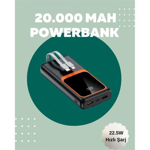 Dijital Ekranlı 20.000 Mah Powerbank | 22.5w Hızlı Şarj + Çoklu Bağlantı Seçeneği