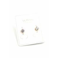 Orta Boy Tek Taş Küpe - Altın