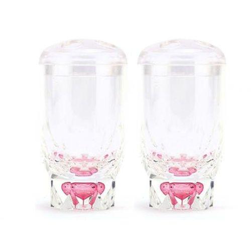 2 Adet Diş Fırçalık Kristal Damlalı Akrilik 7X7X14Cm Banyo Seti