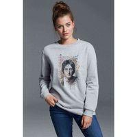 John Lennon Baskılı Gri Kadın Sweatshirt