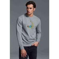 Uyuyan Boz Ayı Teddy Bear Iyi Baskılı Gri Erkek Sweatshirt