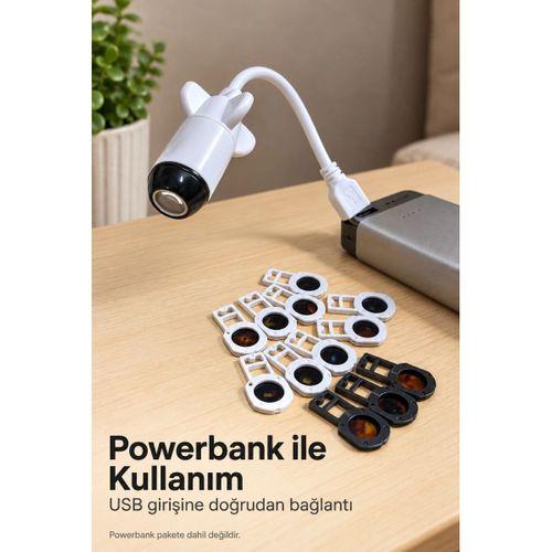 Usb Projeksiyon Lambası Ay Ve Gezegen Desenli