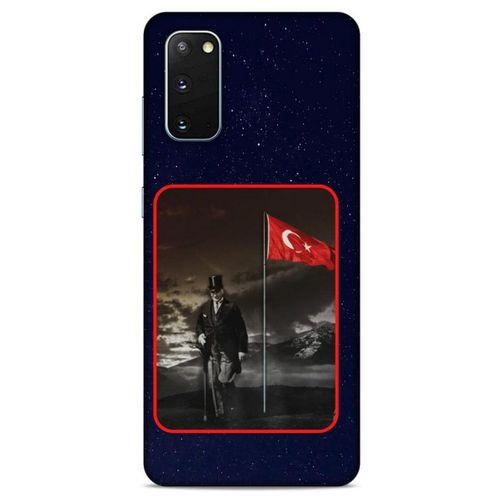 Samsung Galaxy S20 Kılıf Atatürk (40) Fit Silikon Kılıf Gece Yıldızlar