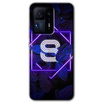 Potkal Hediye Fabrikası Xiaomi Mi Mix 4 Kılıf HD Desen Baskılı Arka Kapak - Dark Neon Yaprak S Harfi