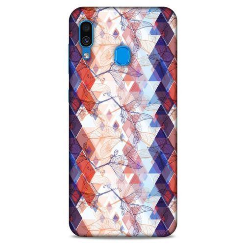 Samsung Galaxy A30 Kılıf Pastel Renkler (3) Kapak Kırmızı Lacivert