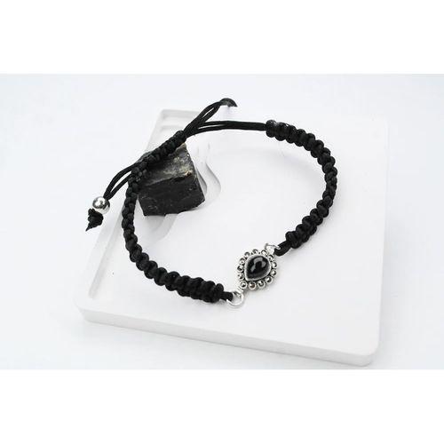 DAMLA OLTU TAŞI GÜMÜŞ ÇERÇEVE AYARLANABİLİR BİLEKLİK