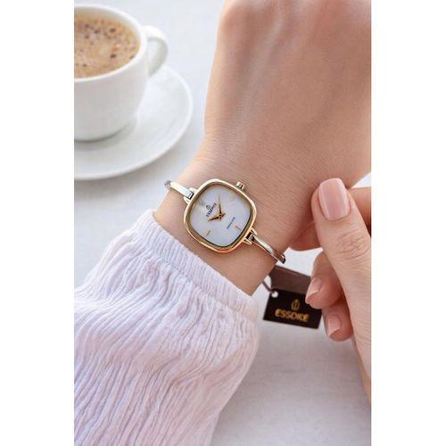 Essence Çelik Kordon Kararma Yapmaz 3 Atm Suya Dayanıklı Kadın Kol Saati + Bileklik VS.BLKT.0879