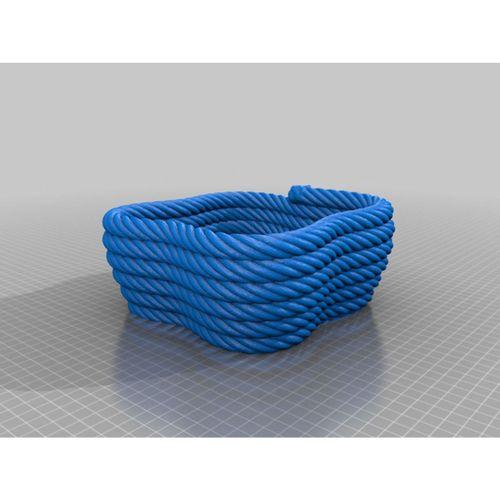 Dört Köşe Sarılmış İp Kase Düz Taban (Bu ürün Sadece Plastik parçadır - Almadan Önce Soru Sorabilirsiniz)