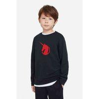 Earth Federation Logo Baskılı Unisex Çocuk Siyah Sweatshirt