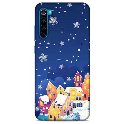 Xiaomi Redmi Note 8T Kılıf Snowix (27) Tasarımlı Kılıf Turuncu Lacivert