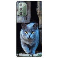 Lopard Samsung Galaxy Note 20 Uyumlu Kılıf Kediler (48) Bumper Kılıf Duman