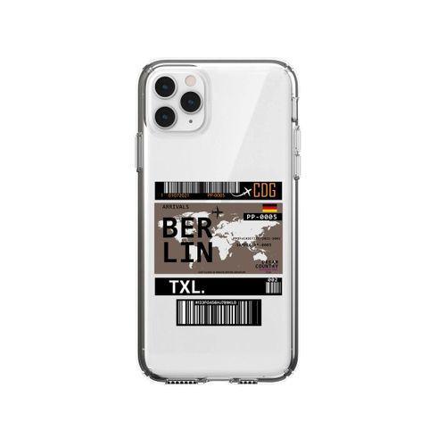 iPhone 11 Pro Max Berlin Bilet Tasarımlı Premium Şeffaf Silikon Kılıf