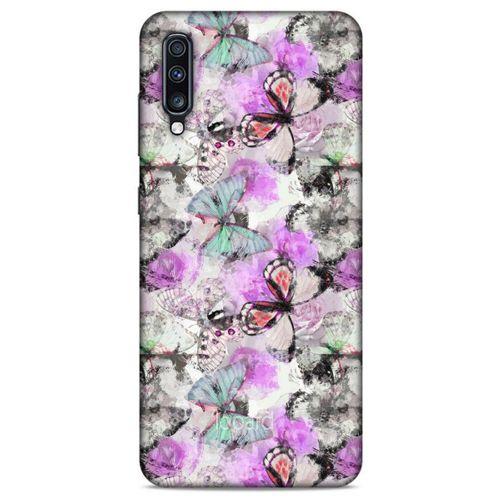 Samsung Galaxy A70 Kılıf Kelebek Etkisi (15) Antişok Kılıf Mor Beyaz