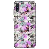 Samsung Galaxy A70 Kılıf Kelebek Etkisi (15) Antişok Kılıf Mor Beyaz