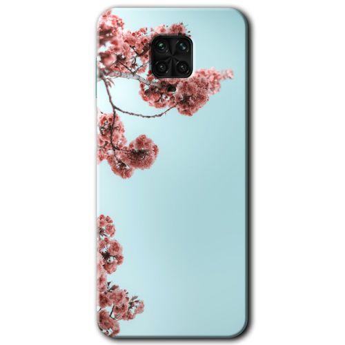 MRCİLETİSİM Xiaomi Redmi Note 9s Kılıf Baskılı Kapak - Japon Çiçeği + 5D Tam Kaplayan Cam