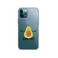 iPhone 12 Pro Yogacı Avokado Desenli Premium Şeffaf Silikon Kılıf