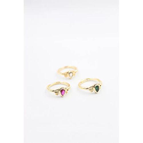 6'lı Taşlı Yüzük Seti - Altın