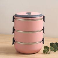 3'lü 1.8L Sefer Tası Saklama Kabı - Açık Pembe