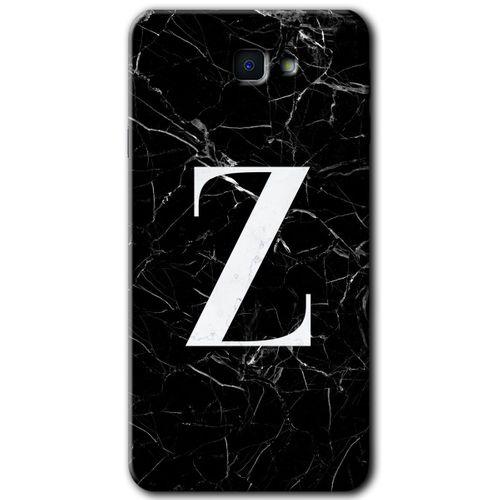 Galaxy J7 Prime Kılıf HD Desen Baskılı Arka Kapak - Siyah Mermer Desenli Z Harfi