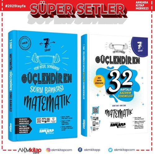 Ankara Yayıncılık 7. Sınıf Matematik Güçlendiren Soru Bankası ve 32 Haftalık Deneme Seti 2 Kitap