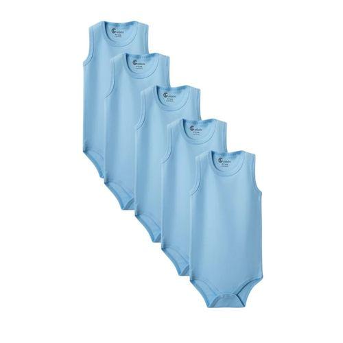 Mavi Askılı Body Zıbın 2-7 YAŞ Çocuklar İçin (5 ADET) Alttan Çıtçıtlı Özel Gereksinimli