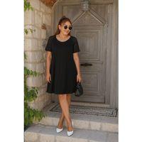 Kadın Kısa Kollu Yuvarlak Yaka şerit Kol Detaylı Viskon Elbise