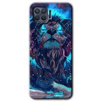 MRCİLETİSİM Oppo Reno 4 Lite Kılıf HD Desen Baskılı Arka Kapak + Temperli Cam - Neon Aslan