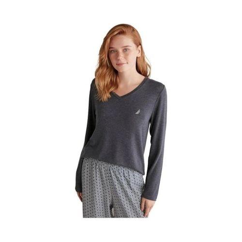 Nautıca W618 Kadın Patlı V Yaka Uzun Kollu Pijama Takımı