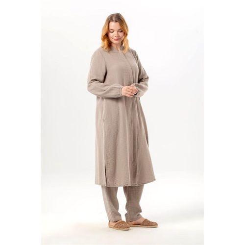 Uzun Kol Yaren Hakim Yaka Yazlık Müslin Tunik Taş Tas