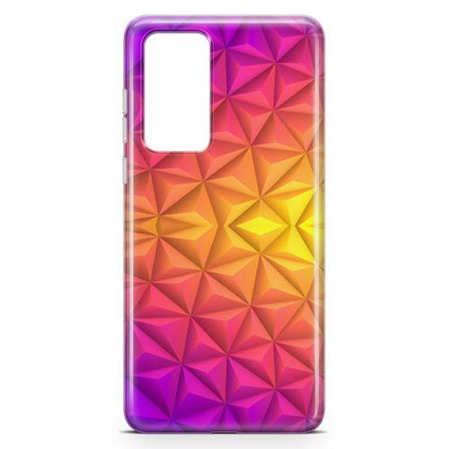 Huawei P40 Kılıf Elmas Rainbow Arka Kapak Koruma Desenli Full Koruyucu