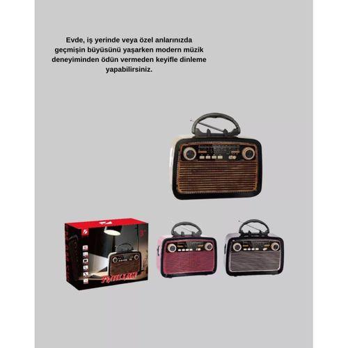 Led’li Nostaljik Bluetooth Hoparlör – Vintage Tasarım, Ahşap Doku