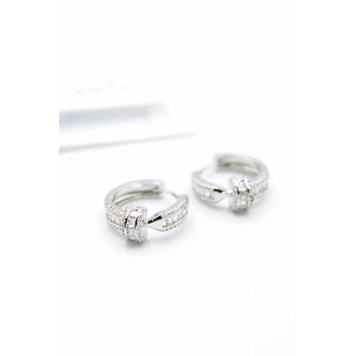 Taşlı Çivi Küpe - Gümüş