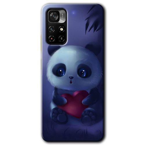 Poco M4 Pro 5G Kılıf HD Desen Baskılı Arka Kapak + Temperli Cam - Bebek Panda