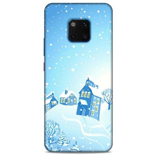 Huawei Mate 20 Pro Kılıf Snowix (24) Darbe Emici Kılıf Beyaz Mavi