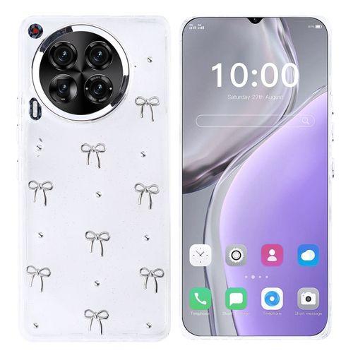 Tecno Camon 30 Kılıf Airbag Tasarımlı Simli Şeffaf Zore Kutup Kapak
