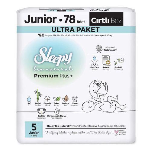 Sleepy Sleepy Bio Natural Bebek Bezi Ultra Paket 5 Beden 78 Adet