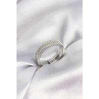 Gümüş Renk Minimal Zirkon Taşlı Kadın Yüzük