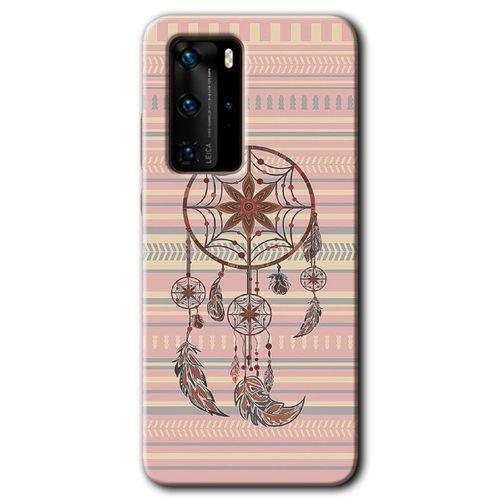 Huawei P40 Pro Kılıf HD Desen Baskılı Arka Kapak - Mandala Retro + Kırılmaz Cam