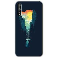 Huawei P Smart S Kılıf Kapak - City Bird Sky +Hayalet Ekran Yandan Gözükmez